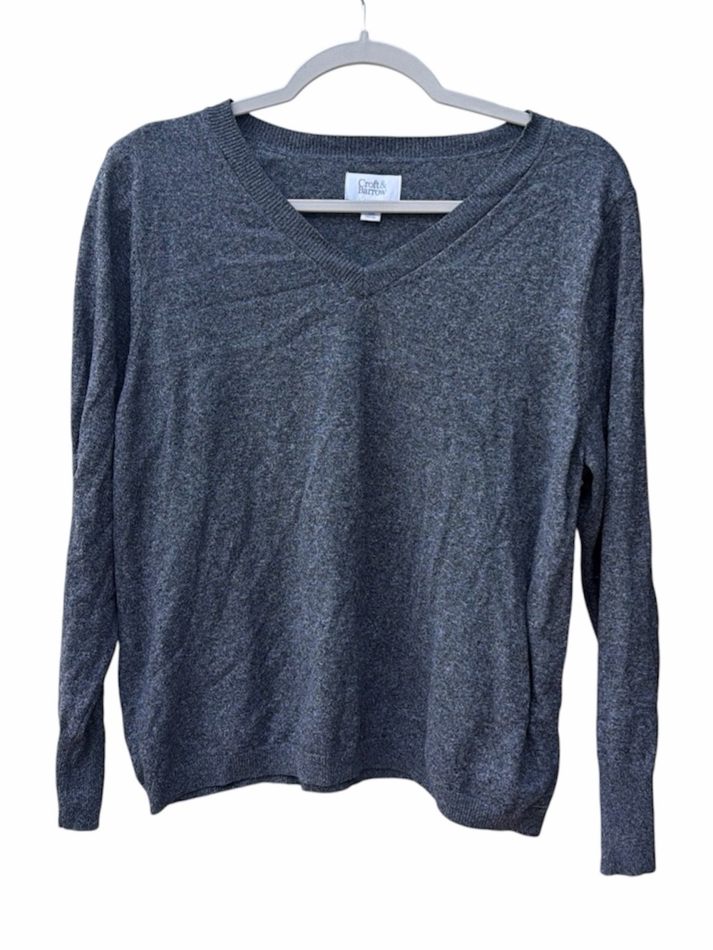 Croft & Barrow  Grey Long Sleeve V-Neck Sweater  Women Size PXXL